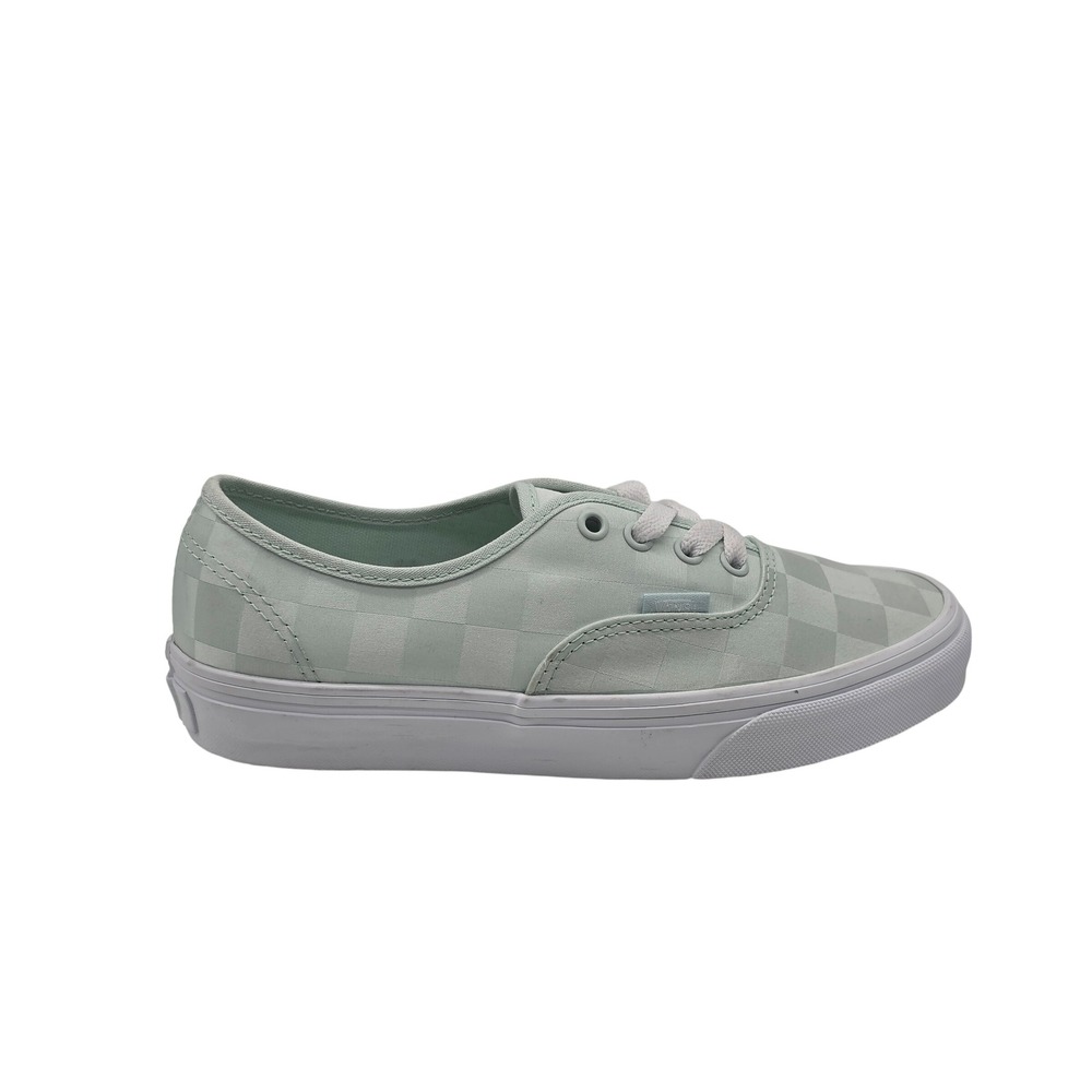 Vans Authentic 5.5 Spa Blue Checkerboard Satin Sneakers Shoes VN000D6G887